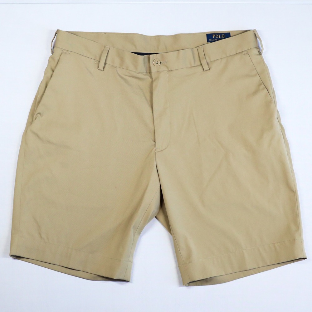 Polo Ralph Lauren Performance Shorts Mens 36 Tan Khaki Stretch Classic Fit 9"